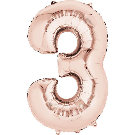 34 inch NUMBER 3 - ANAGRAM - ROSE GOLD | USA Decoration®