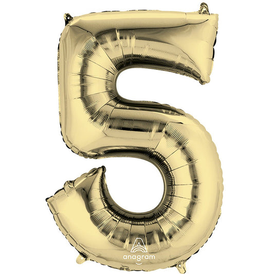 34 inch NUMBER 5 - ANAGRAM - WHITE GOLD | USA Decoration®