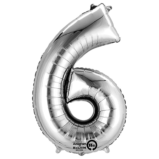 34 inch NUMBER 6 - ANAGRAM - SILVER | USA Decoration®