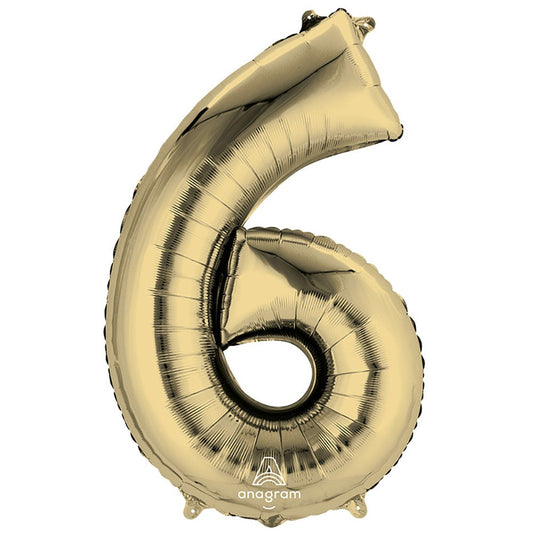 34 inch NUMBER 6 - ANAGRAM - WHITE GOLD | USA Decoration®