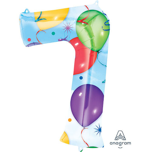 34 inch NUMBER 7 - ANAGRAM - BALLOONS & STREAMERS | USA Decoration®