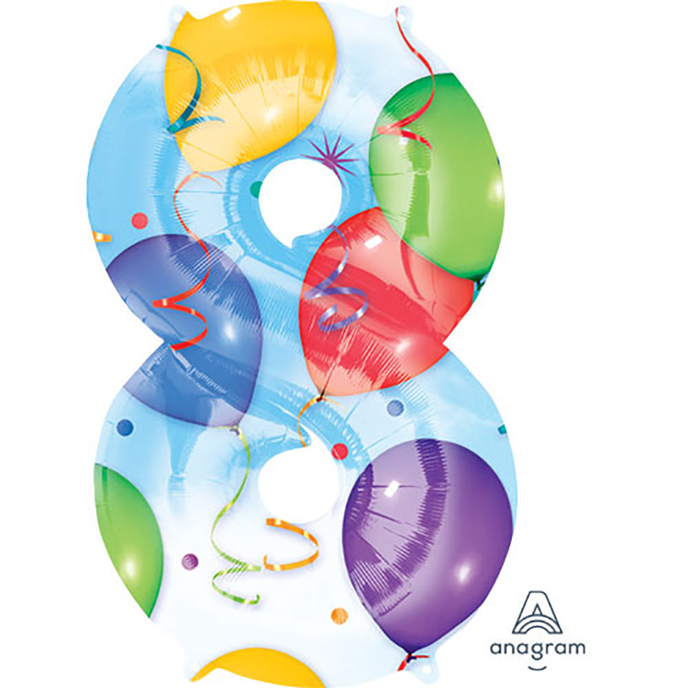 34 inch NUMBER 8 - ANAGRAM - BALLOONS & STREAMERS | USA Decoration®