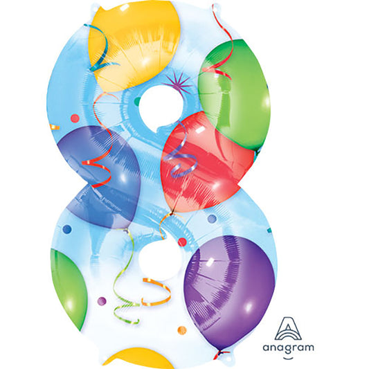 34 inch NUMBER 8 - ANAGRAM - BALLOONS & STREAMERS | USA Decoration®