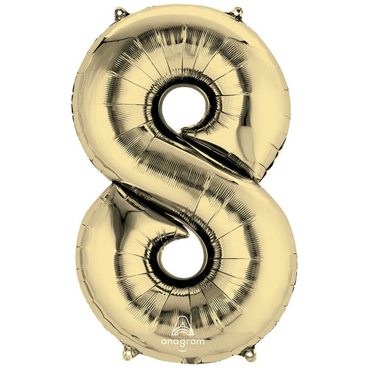 34 inch NUMBER 8 - ANAGRAM - WHITE GOLD | USA Decoration®