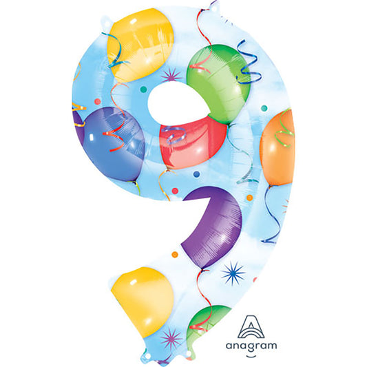 34 inch NUMBER 9 - ANAGRAM - BALLOONS & STREAMERS | USA Decoration®