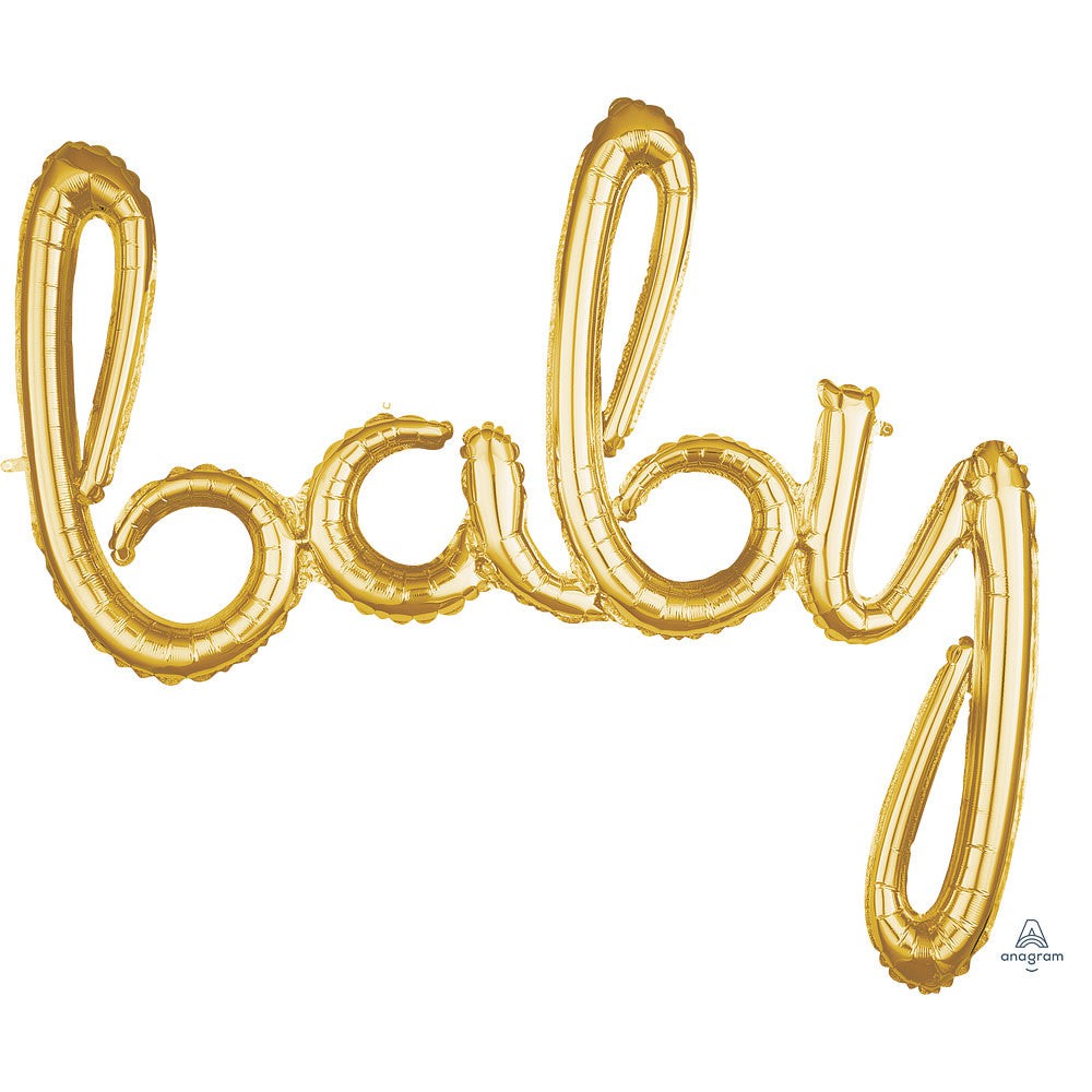 39? SCRIPT PHRASE: "BABY" - GOLD (AIR-FILL ONLY) | USA Decoration®