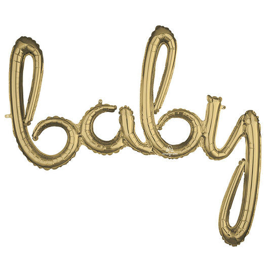 39? SCRIPT PHRASE "BABY" WHITE GOLD (AIR-FILL ONLY) | USA Decoration®