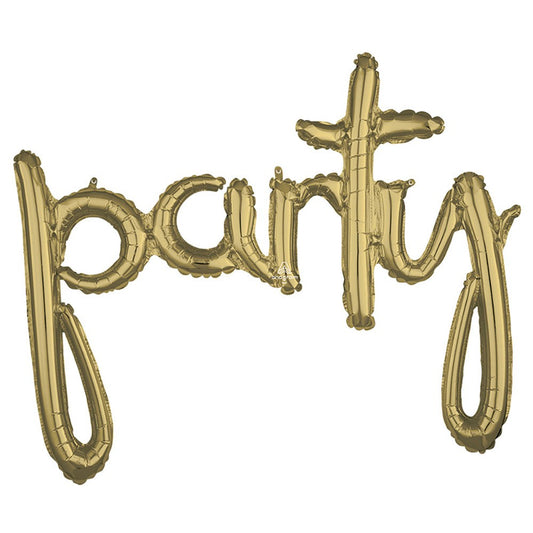 39? SCRIPT PHRASE "PARTY" WHITE GOLD (AIR-FILL ONLY) | USA Decoration®
