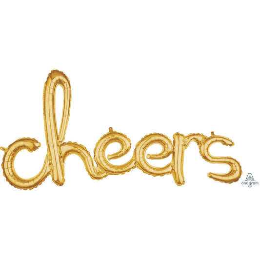40? SCRIPT PHRASE "CHEERS" - GOLD (AIR-FILL ONLY) | USA Decoration®
