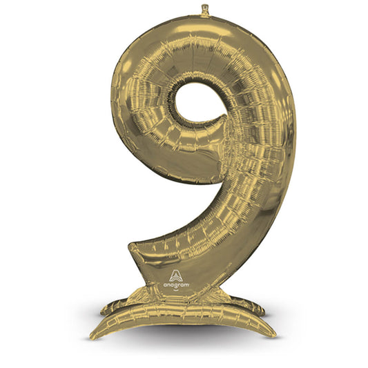 52 inch STAND-UP NUMBERZ 9 - WHITE GOLD (AIR-FILL ONLY) | USA Decoration®