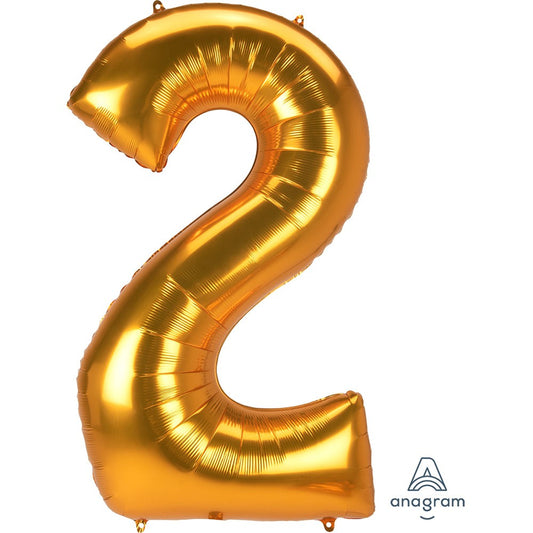 53 inch JUMBO NUMBER 2 - ANAGRAM - GOLD | USA Decoration®