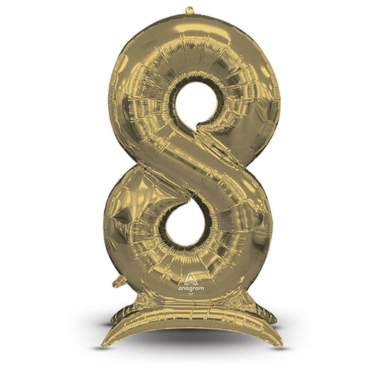 53 inch STAND-UP NUMBERZ 8 - WHITE GOLD (AIR-FILL ONLY) | USA Decoration®