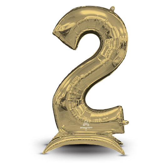 54 inch STAND-UP NUMBERZ 2 - WHITE GOLD (AIR-FILL ONLY) | USA Decoration®