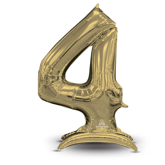 54 inch STAND-UP NUMBERZ 4 - WHITE GOLD (AIR-FILL ONLY) | USA Decoration®