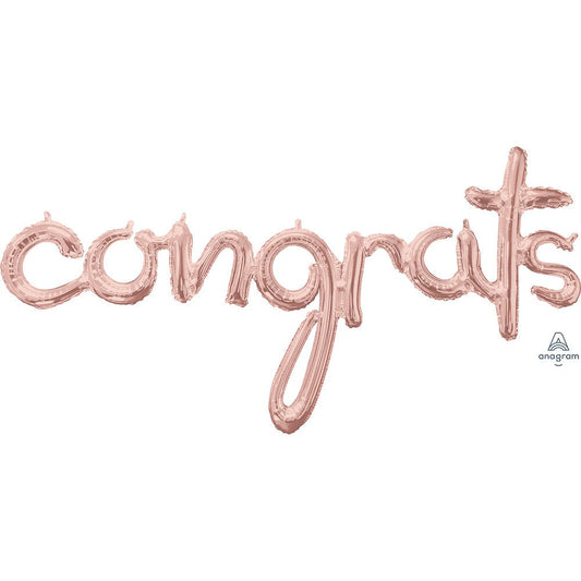 56? SCRIPT PHRASE: "CONGRATS" - ROSE GOLD (AIR-FILL ONLY) | USA Decoration®