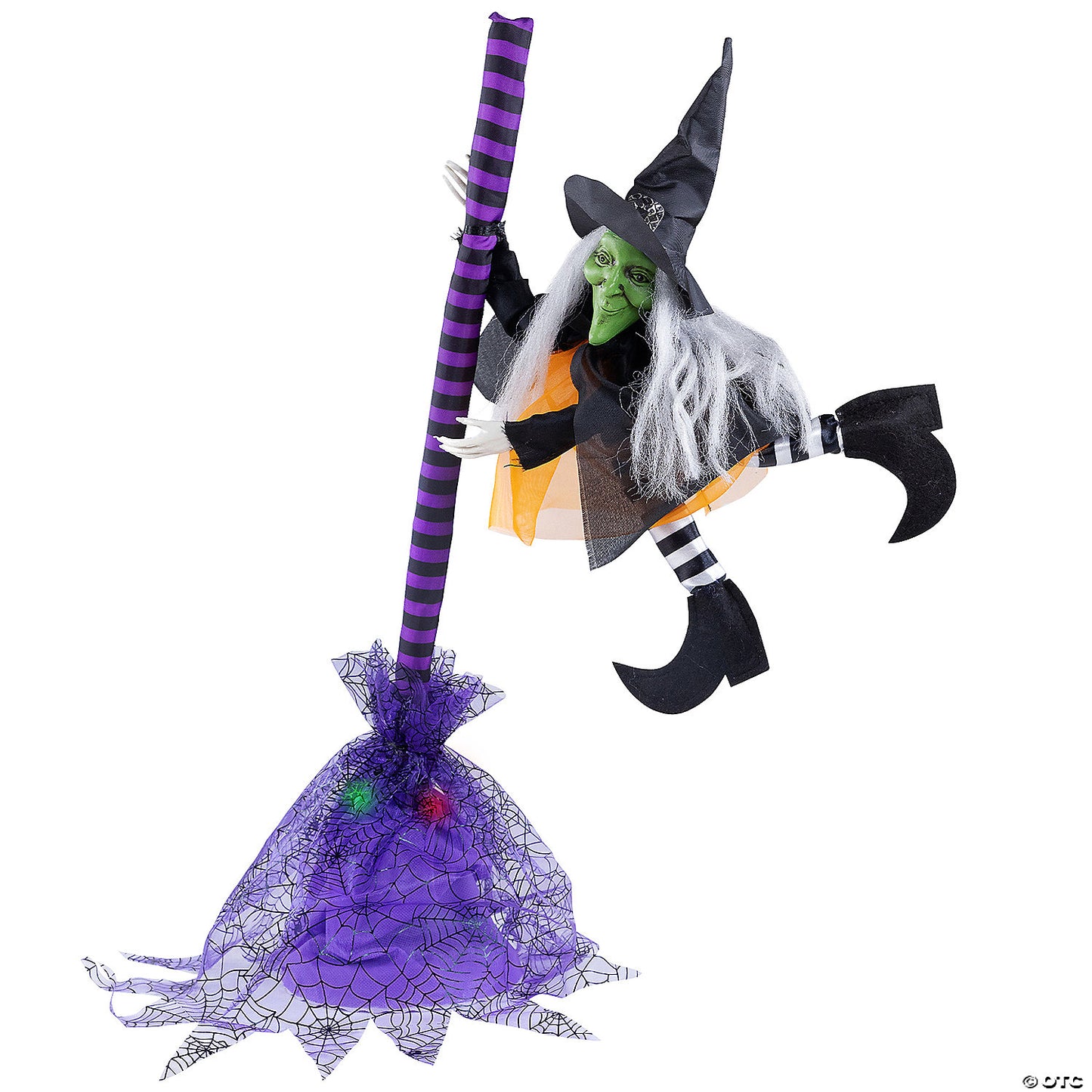 Animated Flying Witch with Broom Halloween Decoration - 25 | USA Decoration®