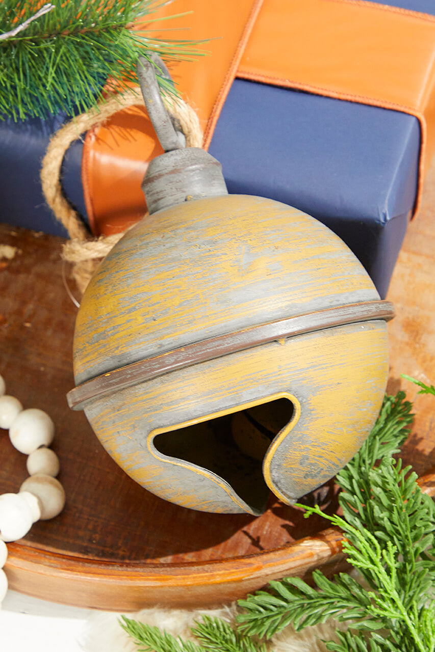 10" x 7" Metal Jingle Ornament Classic Holiday Bell Decoration
