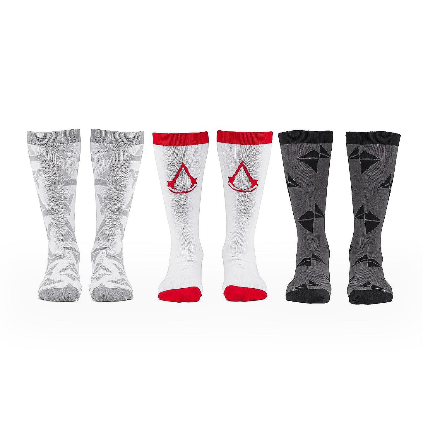 Assassins Creed Icons Mens Crew Socks Video Game Socks 3 Pairs Size 9-12 | USA Decoration®