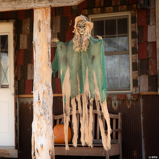 5 Ft. 6" Hanging Skeleton Witch Animated Prop Halloween Decoration | USA Decoration®