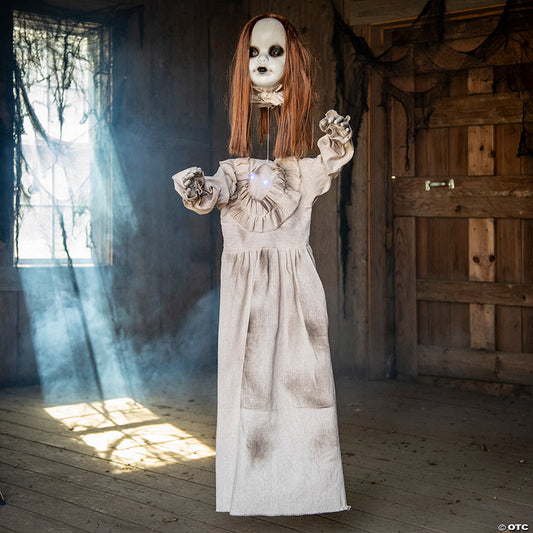39 1/4" Hanging Girl Red-Haired Light-Up Doll with Separated Head Halloween Decoration | USA Decoration®