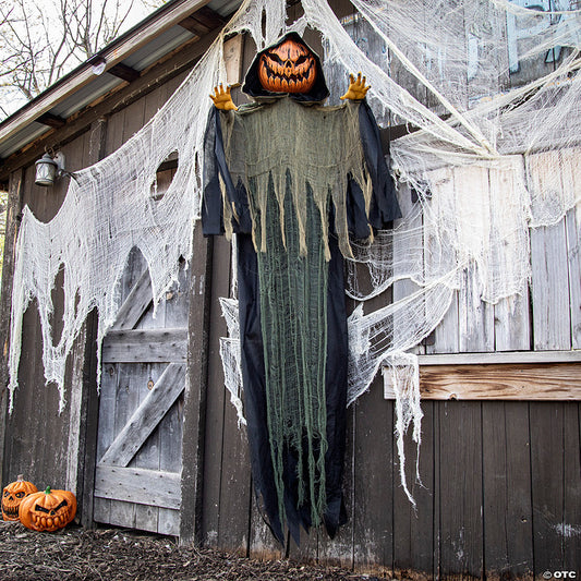 1 Piece(s): 7 Ft. 2 3/4" Light-Up Hanging Big Pumpkin Head Halloween Decoration | USA Decoration®