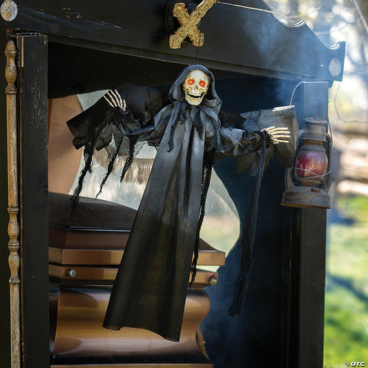 3 Ft. Hanging Grim Reaper with Wings Animated Prop Halloween Decoration | USA Decoration®