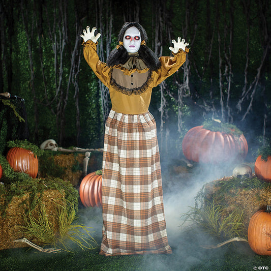 5 Ft. Standing Creepy Woman Plastic Pop-Up Halloween Decoration | USA Decoration®