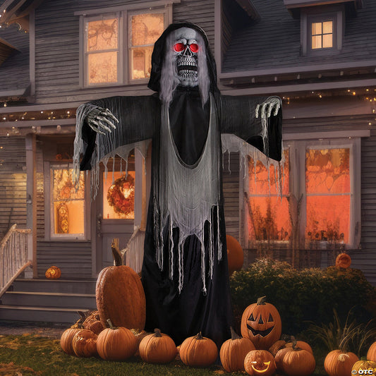 12 Ft. Standing Body Turning Grim Reaper Halloween Decoration | USA Decoration®