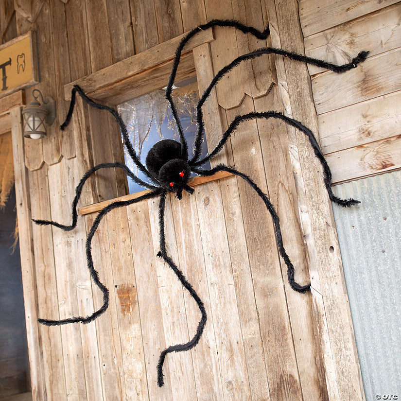 7 Ft. x 2 1/2" Furry Black Polyester Spider Halloween Decoration | USA Decoration®