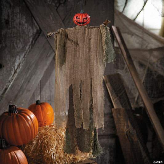 2 Ft. Hanging Green Pumpkin Man Halloween Decoration | USA Decoration®