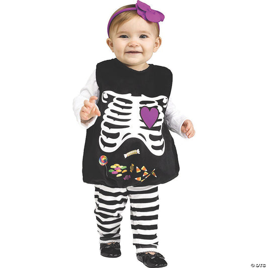 Baby Girl’s Skelly Belly Skeleton Costume - Up to 24 Months