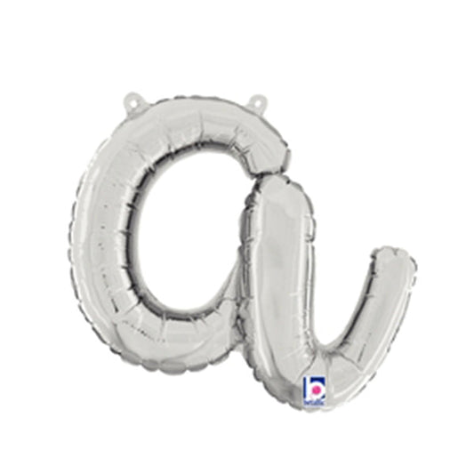 14 inch SCRIPT LETTER A - SILVER (AIR-FILL ONLY) | USA Decoration®