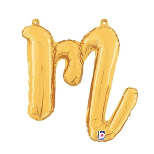 14 inch SCRIPT LETTER M - GOLD (AIR-FILL ONLY) | USA Decoration®