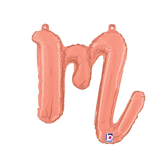 14 inch SCRIPT LETTER M - ROSE GOLD (AIR-FILL ONLY) | USA Decoration®