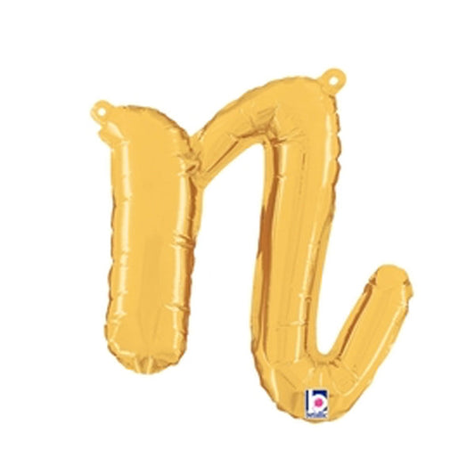 14 inch SCRIPT LETTER N - GOLD (AIR-FILL ONLY) | USA Decoration®
