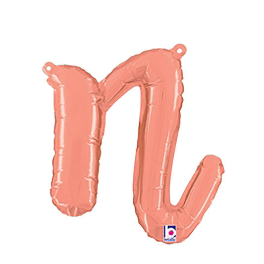 14 inch SCRIPT LETTER N - ROSE GOLD (AIR-FILL ONLY) | USA Decoration®