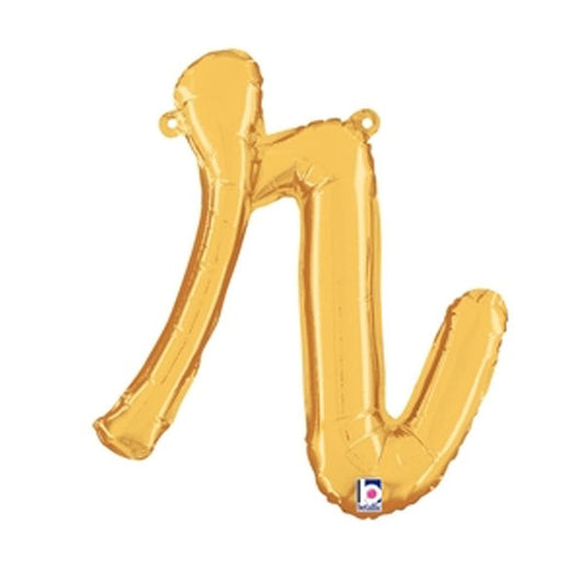 14 inch SCRIPT LETTER R - GOLD (AIR-FILL ONLY) | USA Decoration®