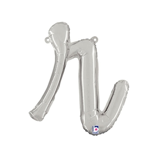 14 inch SCRIPT LETTER R - SILVER (AIR-FILL ONLY) | USA Decoration®