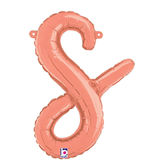 14 inch SCRIPT LETTER S - ROSE GOLD (AIR-FILL ONLY) | USA Decoration®