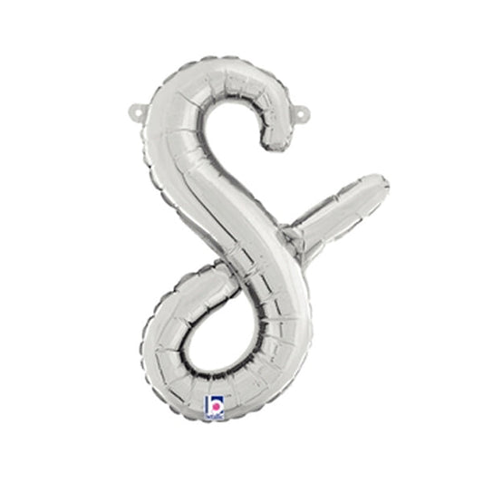 14 inch SCRIPT LETTER S - SILVER (AIR-FILL ONLY) | USA Decoration®