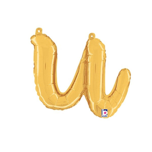 14 inch SCRIPT LETTER U - GOLD (AIR-FILL ONLY) | USA Decoration®