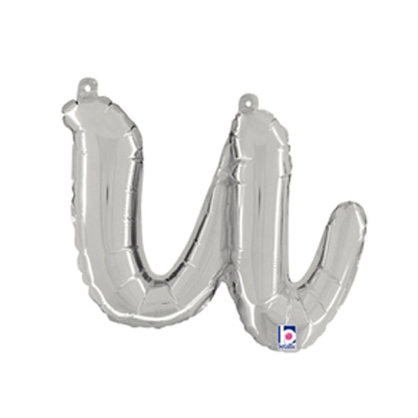 14 inch SCRIPT LETTER U - SILVER (AIR-FILL ONLY) | USA Decoration®