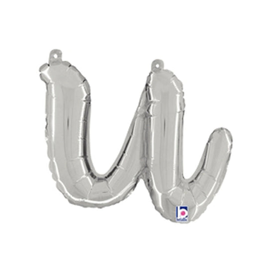 14 inch SCRIPT LETTER U - SILVER (AIR-FILL ONLY) | USA Decoration®