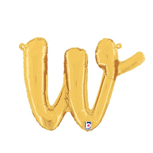 14 inch SCRIPT LETTER W - GOLD (AIR-FILL ONLY) | USA Decoration®