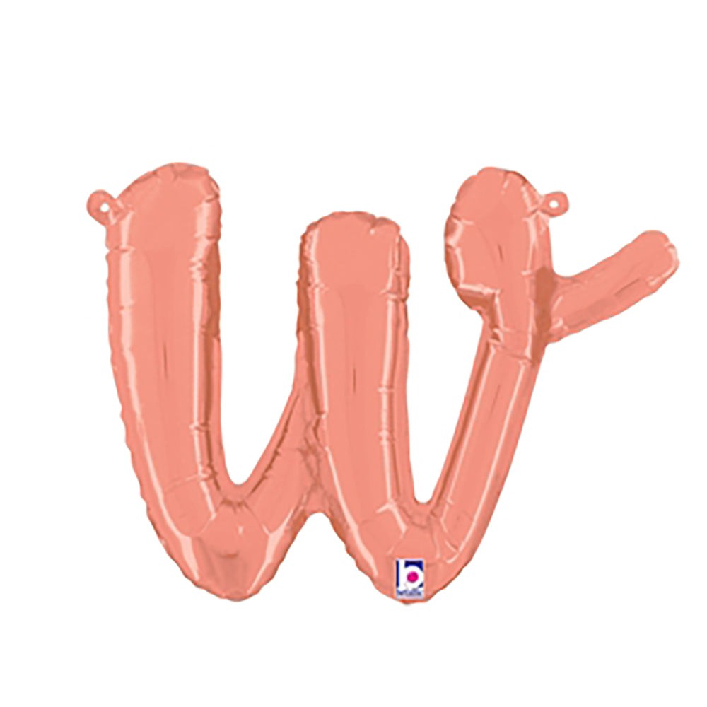 14 inch SCRIPT LETTER W - ROSE GOLD (AIR-FILL ONLY) | USA Decoration®