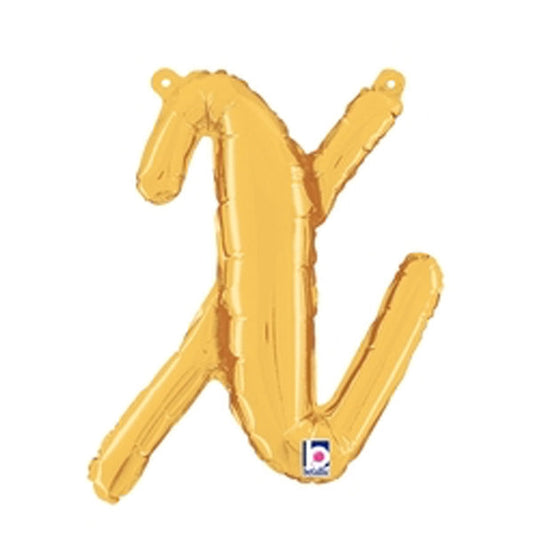 14 inch SCRIPT LETTER X - GOLD (AIR-FILL ONLY) | USA Decoration®