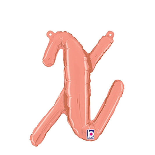 14 inch SCRIPT LETTER X - ROSE GOLD (AIR-FILL ONLY) | USA Decoration®