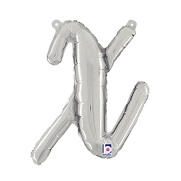 14 inch SCRIPT LETTER X - SILVER (AIR-FILL ONLY) | USA Decoration®