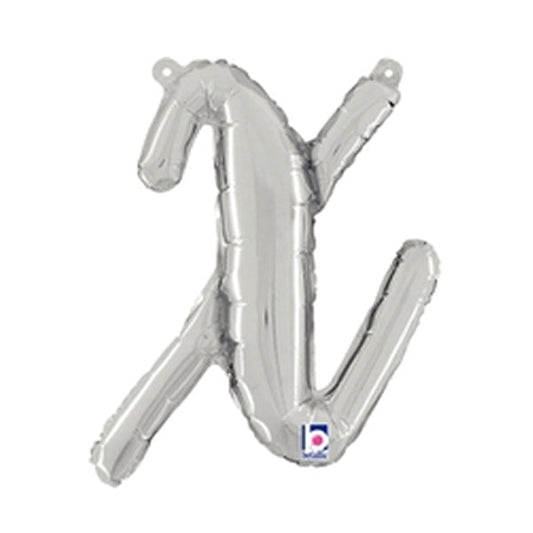 14 inch SCRIPT LETTER X - SILVER (AIR-FILL ONLY) | USA Decoration®