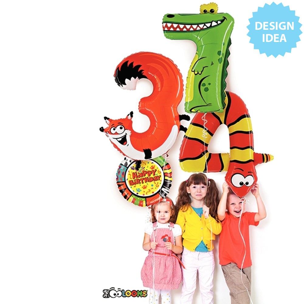 Birthday Foil Balloon 21 Inch Mighty Zooloons